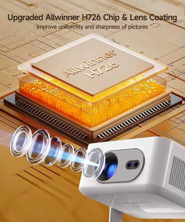 Magcubic HY300max Міні проєктор 4K/8K з Android 14, WiFi 6, Bluetooth 5.4, автофокусом та корекцією трапеції для домашнього кінотеатру (білий)