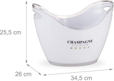 Relaxdays Champagne Cooler - 6L Premium Ice Bucket - White Drink Chiller for Parties
