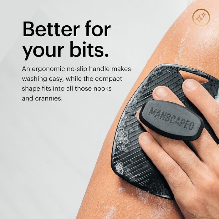 The Body Buffer від MANSCAPED®: силіконовий скрабер для тіла - ефективне очищення та пілінг, ергономічна ручка