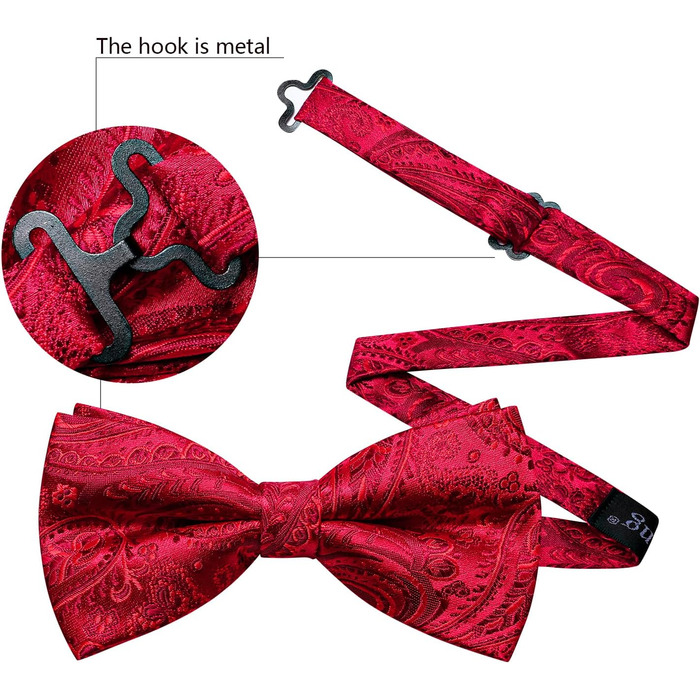 Набір краваток-метеликів, нагрудних хустинок та застібок для манжет Barry.Wang для весіль та урочистих заходів (шовк з візерунком павазьок)