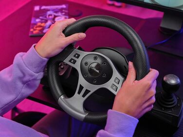 Руль для гонок Trust GXT 289 Movi з педалями та перемикачами швидкостей, сумісний з PC, Xbox Series X/S, PS4, Nintendo Switch