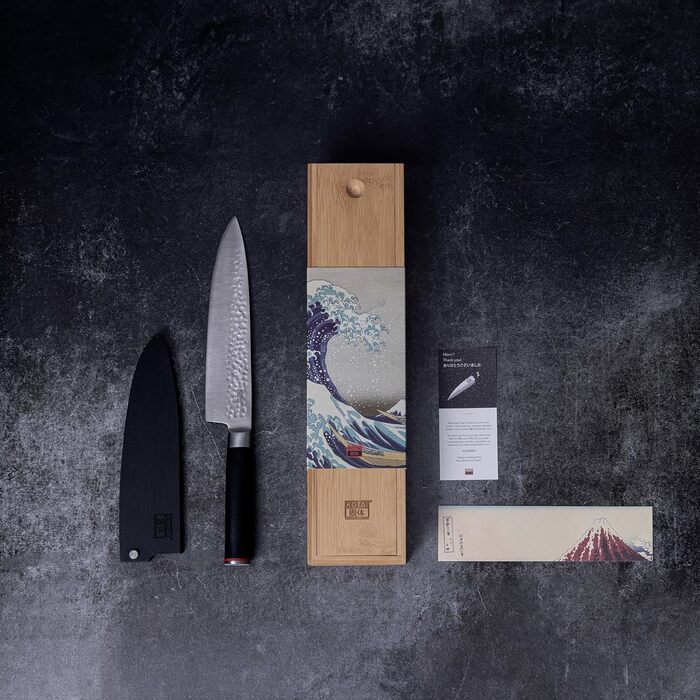 Професійний кухонний ніж KOTAI Gyuto 20 см, японський стиль, ручна робота, ультрашарпий 440C нержавіючий метал