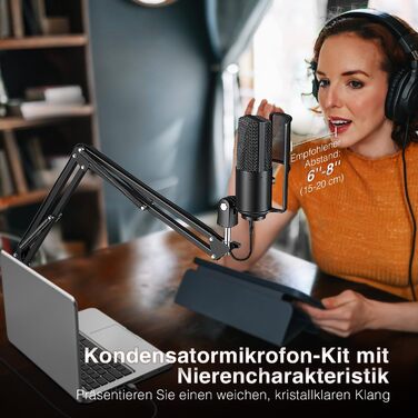 Мікрофон FIFINE T669PRO1: Комплект з кріпленням на штатив, для запису вокалу, подкастів та стрімінгу