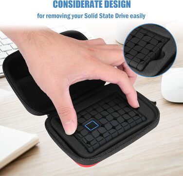 Чохол ProCase для SSD Samsung T7/T7 Touch (500GB/1TB/2TB) - ударостійкий, з силіконовою вставкою, червоний