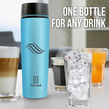 Термокружка Tavialo 460 мл, нержавіюча сталь, пудрово-рожевий колір, для кави та напоїв