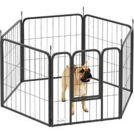 PawHut Двір для собак, 6 панелей, загон для цуценят, 60 см, міцний огорожа для тренування тварин, для дому та саду, 56 x 60 см