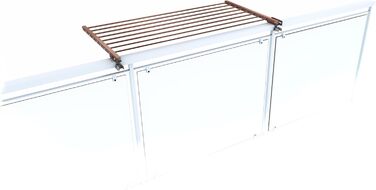 Сушарка для білизни Foxydry Duo для балкона, тераси та перил з нержавіючої сталі та алюмінію, коричнева, 102 см