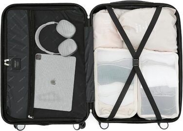Валізи BEIBYE з полікарбонату, жорсткий корпус, набір XL-L-M-Beautycase, дорожній чемодан на колесах з TSA-замком