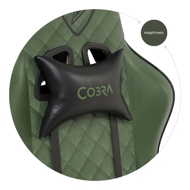 Ігрове крісло Cobra Draco CRF194 Green, штучна шкіра