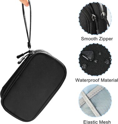 Органайзер для аксесуарів у подорожі Nutabevr: водонепроникна сумка для електроніки, кабель-органайзер, для USB, Powerbank, SD-карт