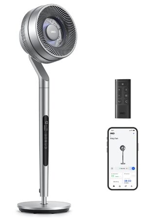 Dreo Smart Standventilator: розумний підлоговий вентилятор з регулюванням висоти, 10 швидкостей, тихий DC-двигун, 30.5 м³/хв, 120°+85° осциляція
