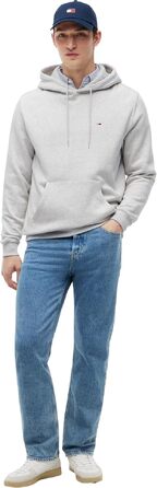Чоловічий худі Tommy Jeans Regular Fit Flag Fleece з капюшоном, сірий (Silver Grey Heather)