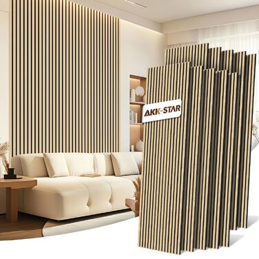 Акустичні настінні панелі AKK-STAR з дерева (дуб), 1200 x 600 x 18 мм, набір 2 шт (1,44 м²) — 3D панелі для звукоізоляції та декору вітальні та офісу, колір Класичний дуб