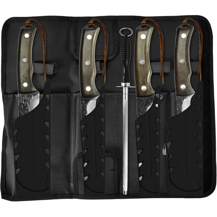 Набір кухонних ножів FULLHI з дерев'яною ручкою (11 предметів)