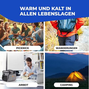 Сумка-холодильник NEMT 15L (сіра) з 2 акумуляторами холоду - для пікніків, обідів, подорожей та покупок