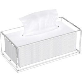 AITEE Acrylic Cosmetic Tissue Box: 25x13x9 cm Clear Tissue Box with Magnetic Lid for Dining Room, Bathroom, Bedroom, Office, Coffee Table, Car