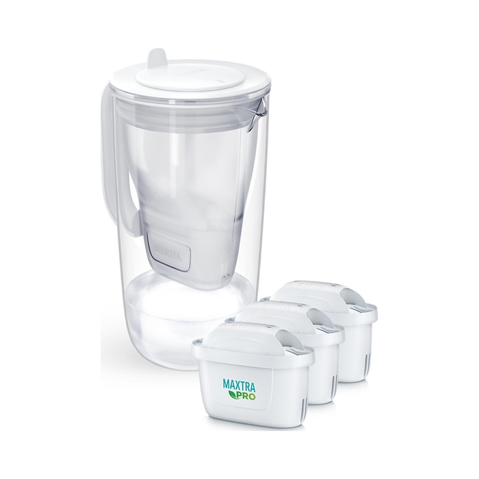 Скляний фільтр-кувшин Brita Glass, сірий + 3 смінні картриджі Pure Performance