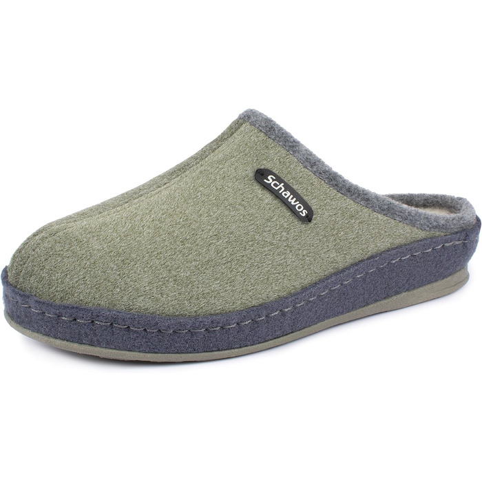 Домашні тапочки Schawos Lisa з ворсу для жінок, теплі, з підкладкою з шерсті, супінатор, неслизька підошва (37 EU, Зелений 10w)