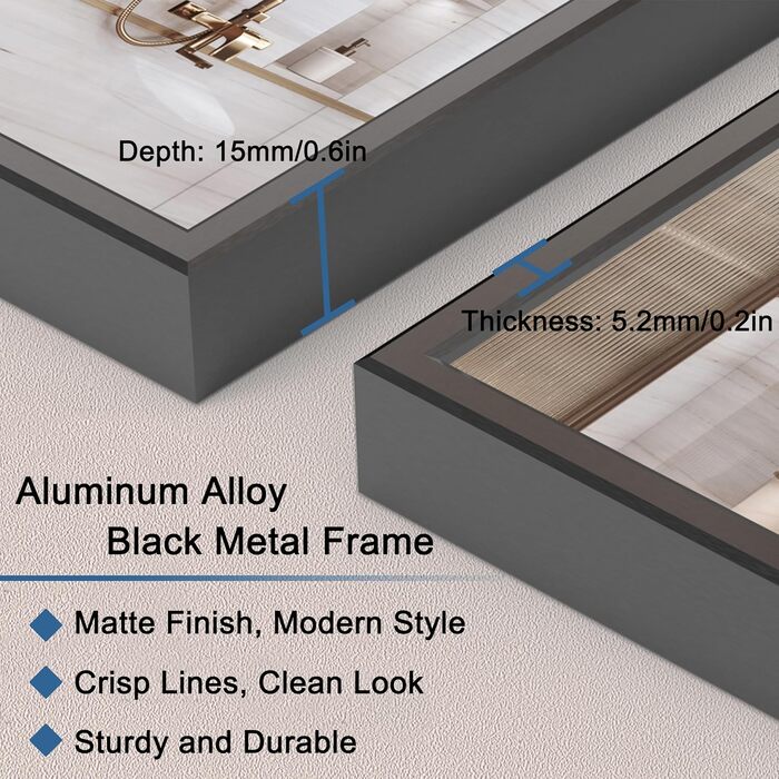 Круглий дзеркало Anyhi без рами, 40.6 см, з фаскою, для ванної кімнати, вітальні, спальні, передпокою, чорний (75.5 x 126.5 см)