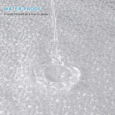 Шторка для душу Furlinic Anti-Schimmel, водовідштовхувальна, прозора, EVA, 120x180 см, 3D ефект, 8 люверсів, оздоблений камінням