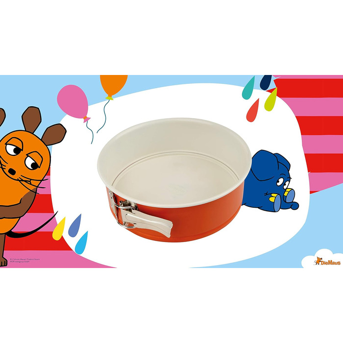 Форма для випічки Dr. Oetker DieMaus Ø26 см, кругла, з антипригарним покриттям (оранжево-кремовий)