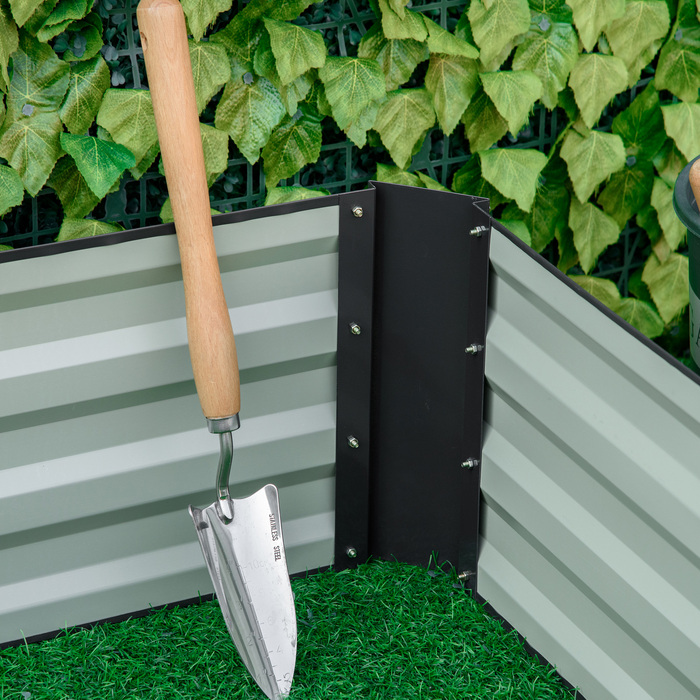 Outsunny Steel Raised Garden Bed 241 x 90.5 x 30 cm Planter Box Flower Box Garden Bed Herb Bed Vegetable Bed Grey for Garden Lovers
