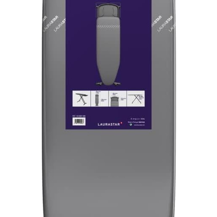 Прасувальна дошка Laurastar Plusboard, 42x125 см, 100% бавовна, сумісна з парогенераторами, регульована висота, вбудовані ролики, 9 кг