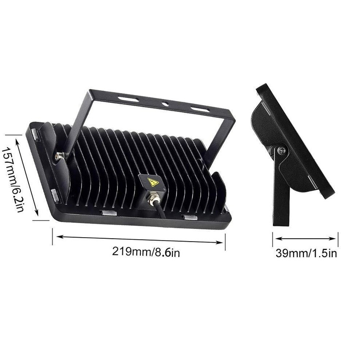 Світлодіодний прожектор Sararoom 100W, 4000Лм, 3000K, IP65, тепле біле світло, 48 LED, для вулиці, саду, гаража, спортмайданчика