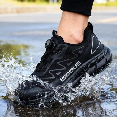 Черевики робочі чоловічі ISOOUS S3S, водонепроникні, ESD, з неслизькою підошвою, зручні, зі сталевим підноском, 43 EU, чорний/сірий