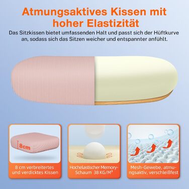 Ергономічне крісло для офісу з регульованою підголовником, підтримкою попереку та відкидними підлокітниками, крісло для начальника, 150 кг, функція гойдання до 135° (Рожевий, Модель 2)