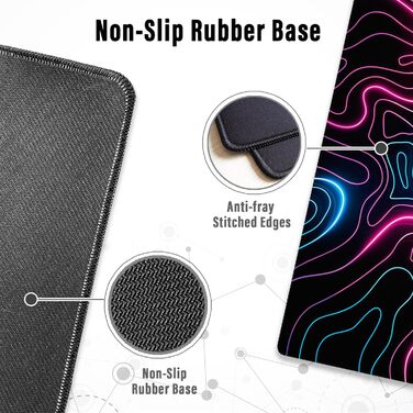 Ігрова мишка Pad Ovenbird з картою, великий XL, 80 x 30 см, чорний