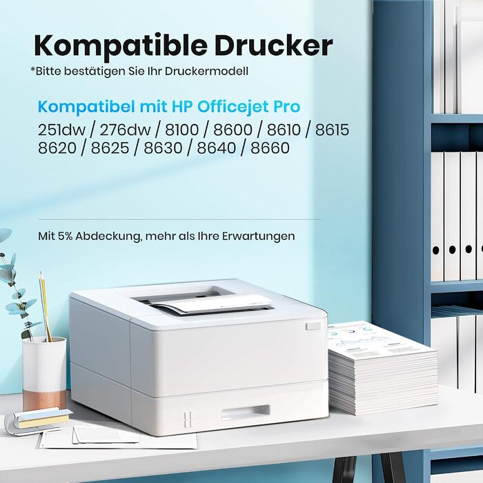 Комплект картриджів Glliter 950XL та 951XL для принтерів HP Officejet Pro 8600, 8610, 8620, 8630, 8640, 8660, 8100, 251DW, 276DW (4 шт.)
