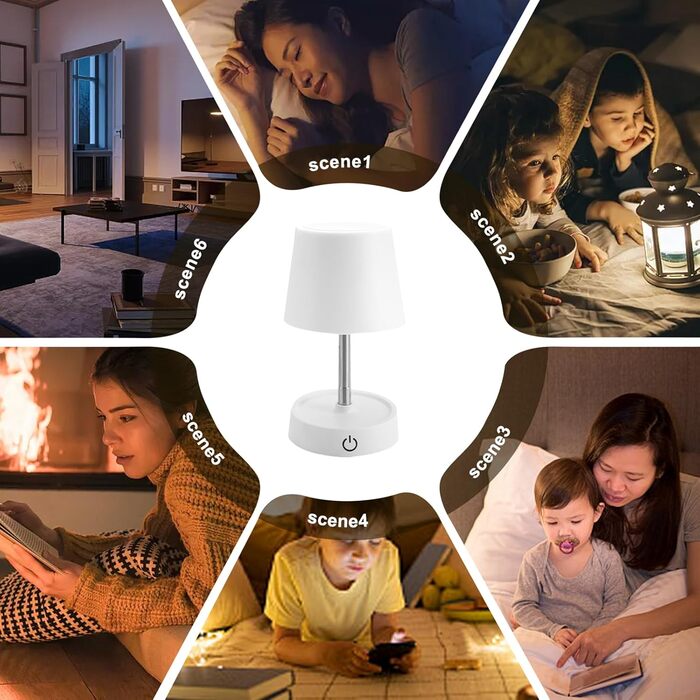 LED Настільна лампа акумуляторна 2 шт. USB зарядка, телескопічна, бездротова, тепле біле світло, сенсорна, для спальні, вітальні, тумбочки