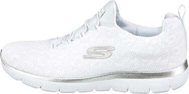 Кросівки Skechers Summits Leopard Spot для жінок, 39.5 EU, білий сітчастий верх з сріблястою окантовкою