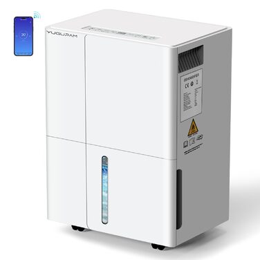 Електричний осушувач повітря 30л/день з Wi-Fi, 4 режими, автоматичне осушення, таймер, дренаж, для дому/квартири/підвалу