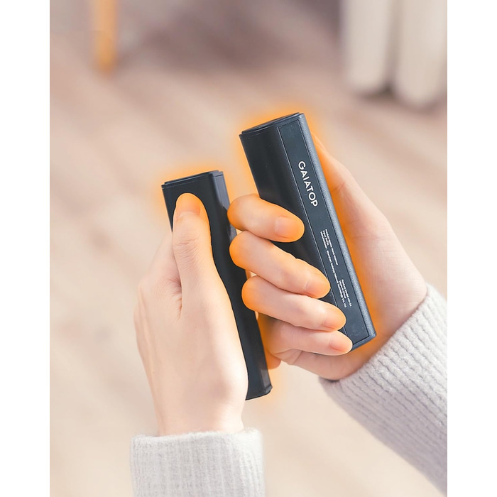 Електричний грієчка для рук Gaiatop 8000mAh з LED-ліхтариком, 2 шт. Магнітний, 3 температури, швидкий нагрів, для жінок, сім'ї, активного відпочинку, чорний