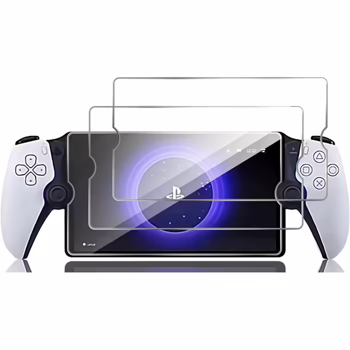 GIOPUEY [2 Pack Panzer Glass Screen Protector Compatible with Playstation Portal/PS Portal, High Transparency Glass, Scratch-Resistant, Compatible Case, Oil-Resistant, Screen Protector for Playstation Portal/PS Portal Transparent (2 Pack)
