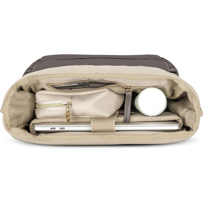 Жіночий рюкзак Expatrié Adele Rolltop: елегантний рюкзак для міста, університету, роботи (сірий, коричневий)