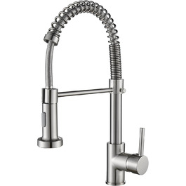 Кран кухонний Cobbe з висувним виливом та душем, 2 режими, поворотний на 360°, високий тиск, матовий нікель