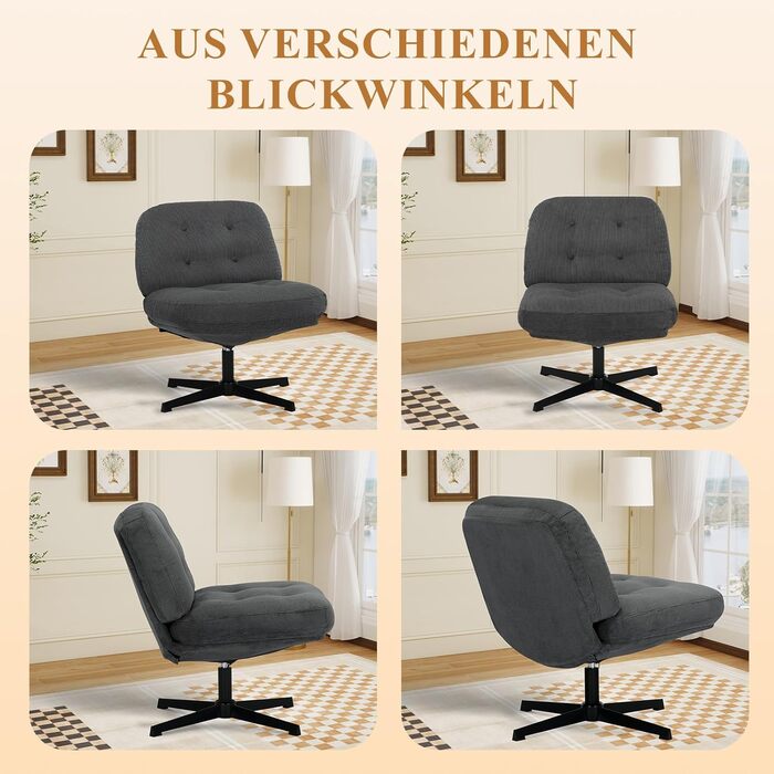 Офісний стіл COLAMY: ергономічне крісло з підлокітниками 3D, регульованою підголівником, для офісу, дому та навчання, чорний (темно-сірий), набір 2 шт.