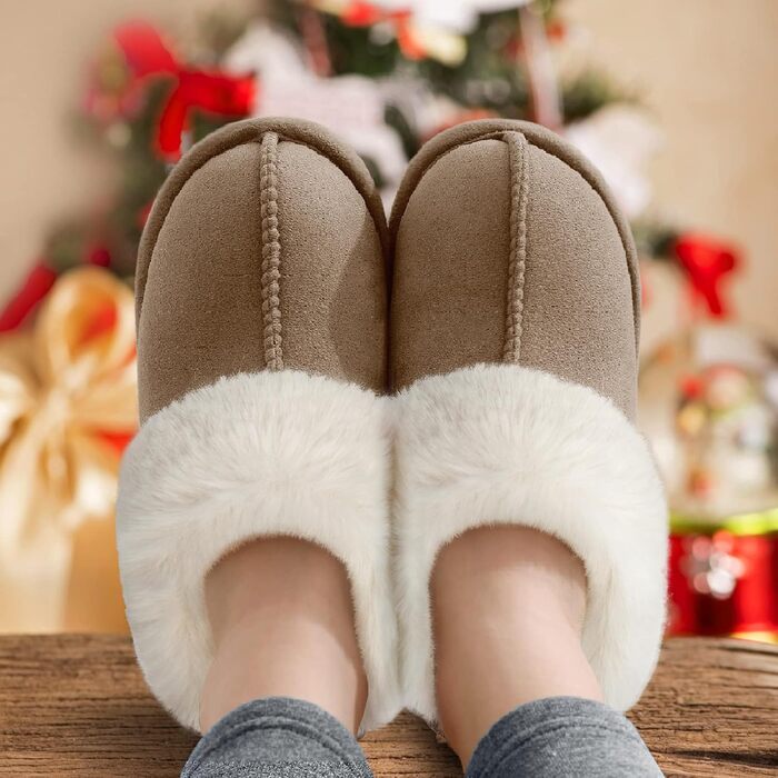 Тапочки домішки жіночі чоловічі зимові теплі зручні з плюшем, м'які, пухнасті, неслизькі, для дому та вулиці (38/39 EU, Хакі)