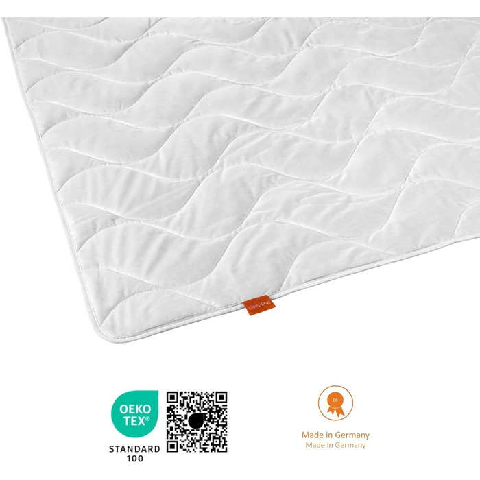 sleepling 194449 Nature Duvet Cover, Wild Silk Duvet Cover, Summer Duvet Cover, Silk Duvet Cover with 100% Wild Silk, 100% Cotton Cover, Made in Germany, Ökotex certified, washable at 40 degrees, 100 x 135 cm, white