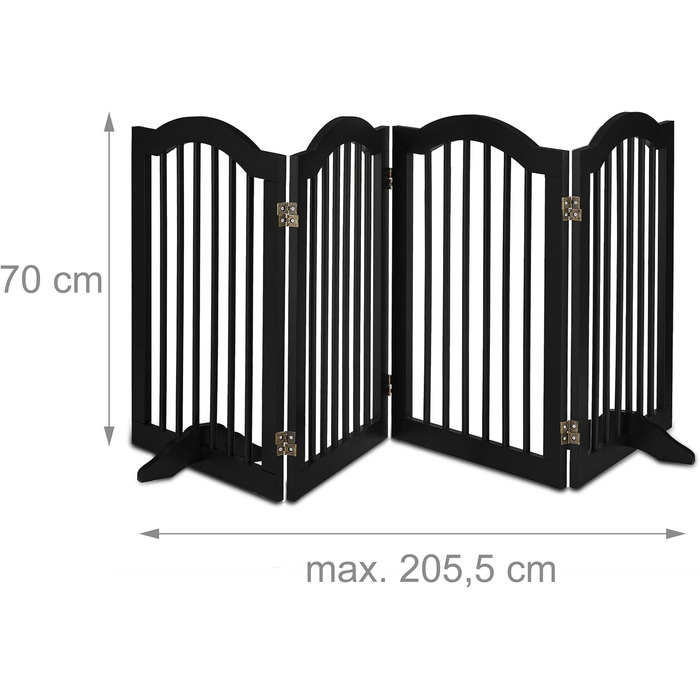 Захисне ворота Relaxdays, розкладне, 70 x 205,5 см, 2 ніжки, для собак та котів, чорний