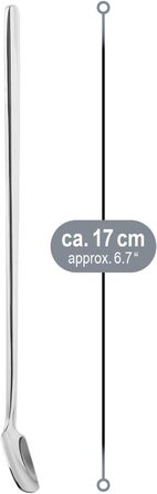 Набір ложок Com-Four® 12 шт. з нержавіючої сталі з довгим руків'ям для коктейлів, чаю, кави, молочних коктейлів, матча, холодних напоїв та десертів. Ложки для кави (17 см)