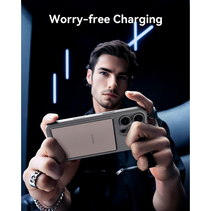 PowerBank Kuulaa Ultra Slim 5000 mAh з MagSafe, Type-C 20W, Швидка зарядка, 7.2 мм, для iPhone 16/15/14/13/12 (Рожевий)