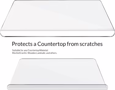 Acrylic Kitchen Countertop Cutting Boards, 5mm Transparent Board with Lip for Countertop Protection, Home Restaurant Cutting Board Cutting Mat for Kneading Countertop from Non-Slip (60 x 45 cm)