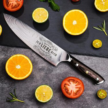 Updated Model - Valentine's Day Kitchen Knife Sharp Gift for Him, Professional Chef's Knife with Wooden Box, Partner Gifts for Men Husband, I Love You Valentine's Day Gift