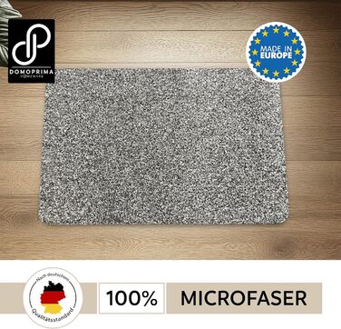 Килимок для підлоги Domoprina з мікрофібри, миючий, неслизький, надзвичайно поглинаючий та плоский – антибактеріальний, для внутрішнього та зовнішнього використання (60x40 см) (Сірий, 60x40 см)