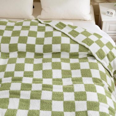Плед YIRUIO з шаховим принтом, Queen/King Size, 203x228 см, мікрофібра, для дому, диван, ліжко