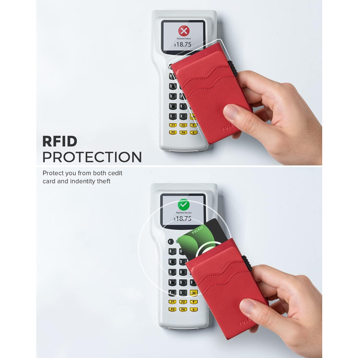 Гаманець VULKIT Slim з RFID захистом та відділеннями для карток (червоний Getaway Solids)
